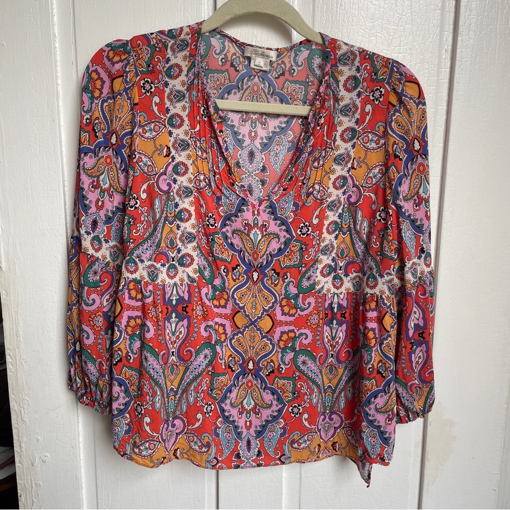 Shoshanna Multicolor Patterned Silk Blouse SZ S